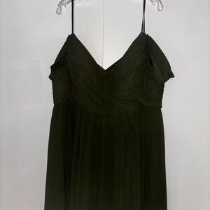 Revelry Lily Chiffon Dress Olive Green